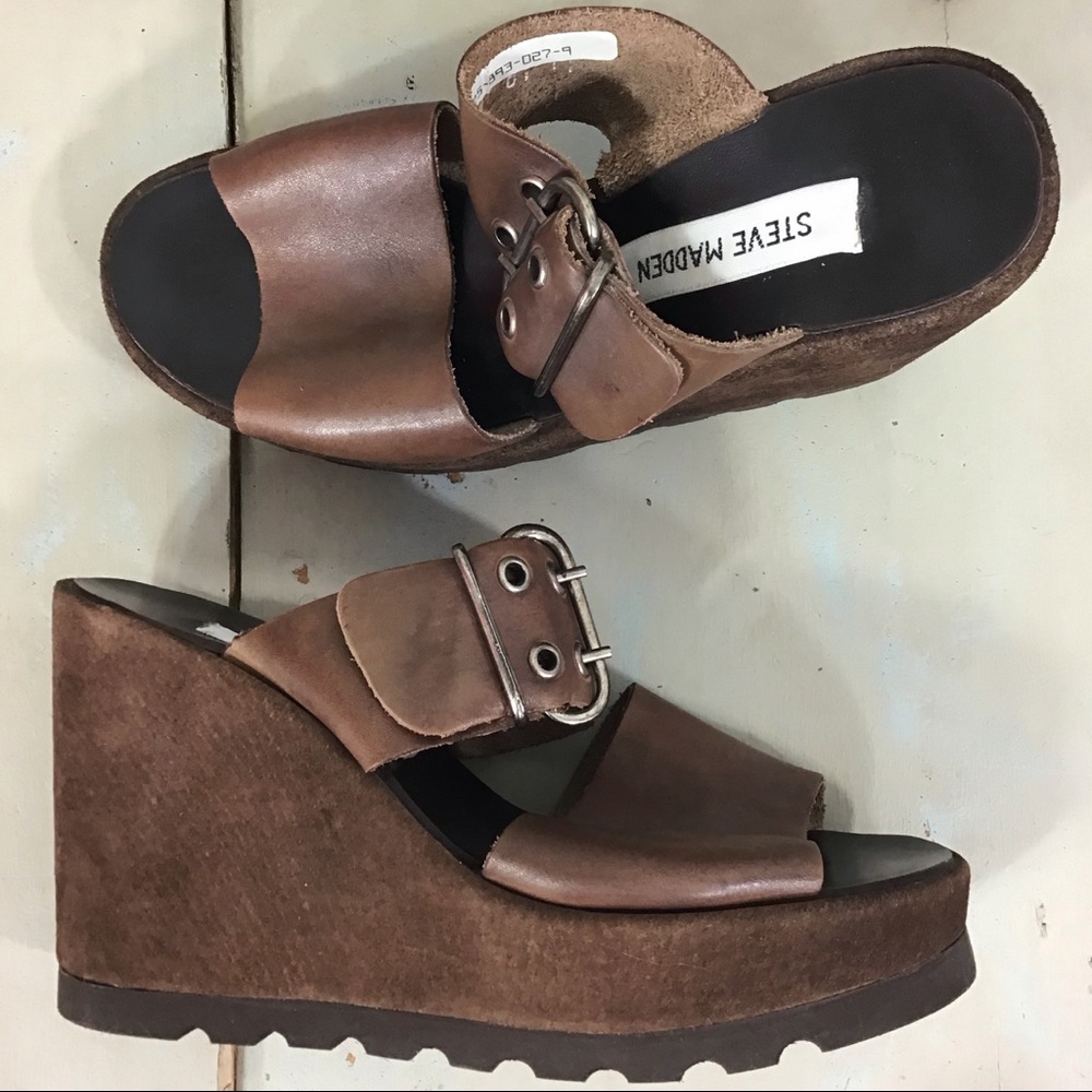 Steve Madden Platform Leather Sandal 9